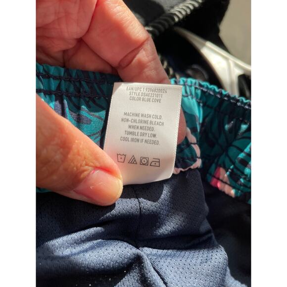 Members Mark Men's Resort Swim Trunks zip pocket UPF50 flamingo aqua lined XXL - Picture 8 of 10